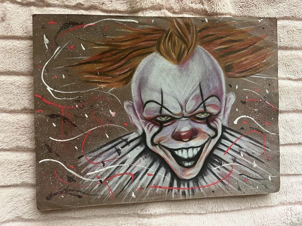Hand Drawn Pennywise the dancing clown it Prison Art  print tattoo style horror - Image 1 of 1