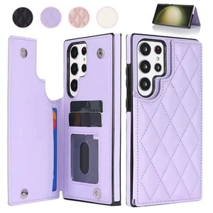 Cover Portafoglio custodia in pelle per Samsung Galaxy viola nero bianco rosa - Foto 1 di 14