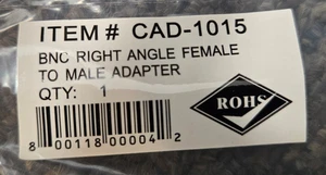 Adaptador BNC hembra a macho ángulo derecho CAD-1015, NUEVO - Imagen 1 de 2