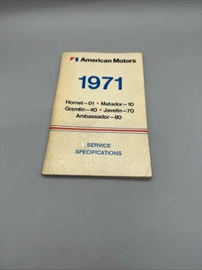1971 AMC Shop Manual AMX Javelin Rebel Hornet Ambassador Repair Service Book - Bild 1 von 6