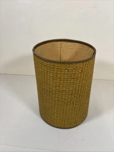 Vintage Mid Century Modern MCM Jute Sackleinen Lampenschirm Trommel 9,5” x 6,5” - Bild 1 von 10