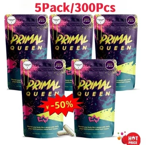 5 paquetes de suplementos de órgano de carne de res Primal Queen para mujeres 300 cuentas - Imagen 1 de 11