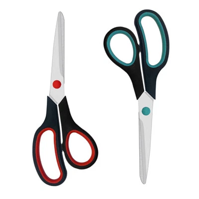AKSIKO Scissors, 2 Pack 7.5 inch Scissors for Office and Home, Scissors All Purpose ...