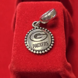 Authentic Pandora Green Bay Packers NFL Football Dangle Logo Charm Retired Rare - Picture 1 of 3