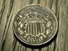 1864 US TWO CENT PIECE 2 CIVIL WAR DATE FULL LARGE MOTTO LEGIBLE US COPPER COIN