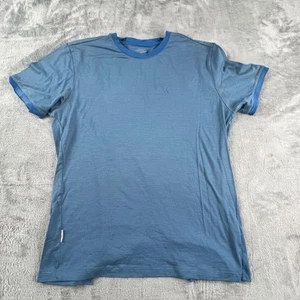 Icebreaker Shirt Mens XL Blue Superfine Lite Merino Wool Crewneck Short Sleeve - Picture 1 of 11