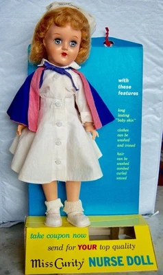 1950s Ideal TONI P-90 NURSE MISS CURITY w/ Drug Store Advertising Display Stand - Image 1 of 4