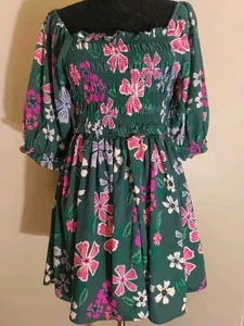 Vestido Niña Soul Verde Multicolor Floral Elástico Busto Mangas Abullonadas Talla XL - Imagen 1 de 6