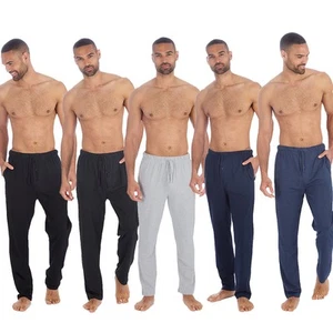 Pantalones de salón de jersey de hilo reciclado con dobladillo abierto para hombre M-XXL - Imagen 1 de 12