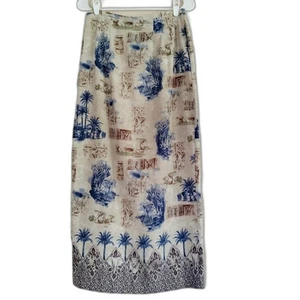 Vintage Sharon Young Midi-Bleistiftrock Landschaftsdruck Gr. 8 - Bild 1 von 8