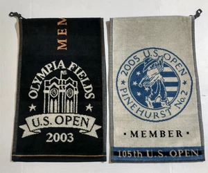 US Open 2003 Olympia Fields + 2005 Pinehurst No. 2 - Mitglieder Golf Handtuch 2 Stück - Bild 1 von 5