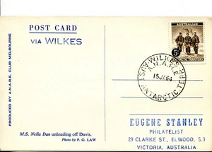 1964 AAT M.S. Nella dan unloading off Davis - Postcard - Picture 1 of 2