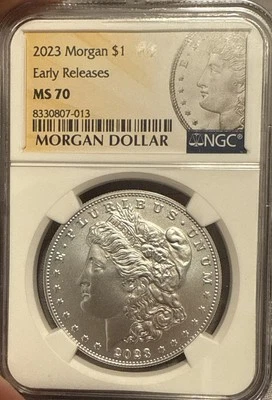 2023-P Morgan Silver Dollar Coin NGC MS70 ER Gorgeous Coin! Perfect Condition 🔥 - Image 1 of 2
