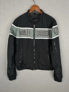 Vintage 90s Harley Davidson Racing Jacket - Mens M Black - Picture 1 of 9