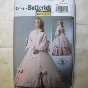 Butterick 5543 Era de la Guerra Civil Vestido Disfraz Patrón 6-12 - Imagen 1 de 1
