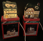 Ceramic Lighted House Lot of 2 Liberty Bell Christmas Vintage Village Bakery Inn