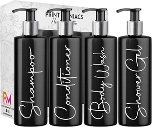 Print Maniacs Mrs Hinch Inspirado Negro Dispensador Personalizado Plata Bomba Botella - Imagen 1 de 1