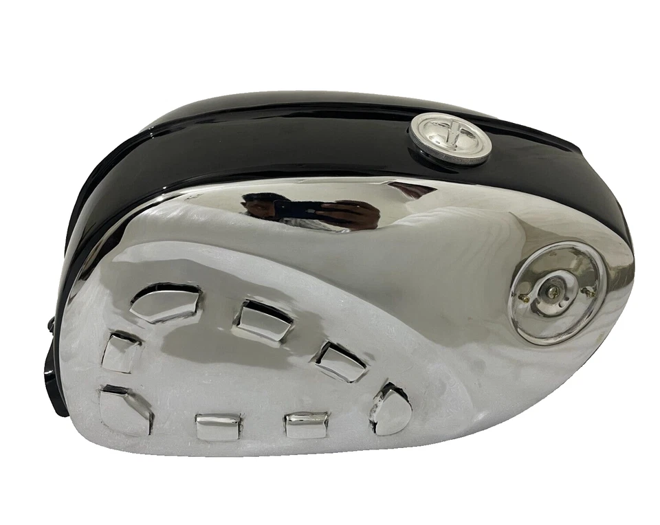 Honda CB77 305 SUPERHAWK 61-68 STEEL BLACK FUEL TANK +CHROME SIDE PALTES |Fit - Image 1 of 4