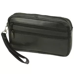 Herren Handgelenktasche Bag Tasche Echt Leder Geld Handtasche Umhängetasche - Bild 1 von 4