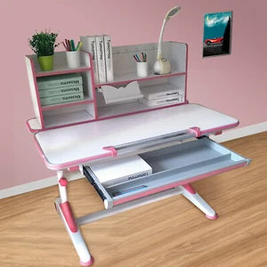 Ergonomic Height Adjustable Study Children Pink Desk - Picture 1 of 10