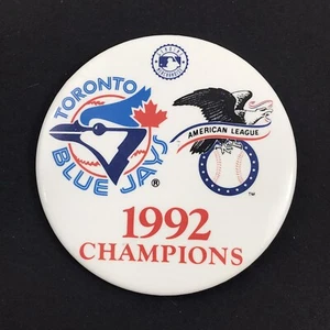 Botón Pinback Vintage 1992 Toronto Blue Jays MLB Liga Americana Campeones del Este - Imagen 1 de 3