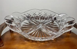 Vintage Large Fifth Avenue Full Lead Crystal Tray 4 Diamond Compartments 12”X7” - Picture 1 of 9