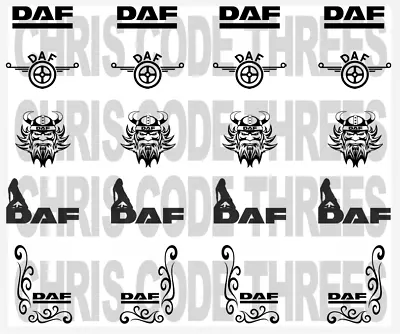 Code 3 Adhesive Vinyl Decal Suit Oxford Diecast 1/76 DAF cabs- DAF Various Logos - Image 1 of 4