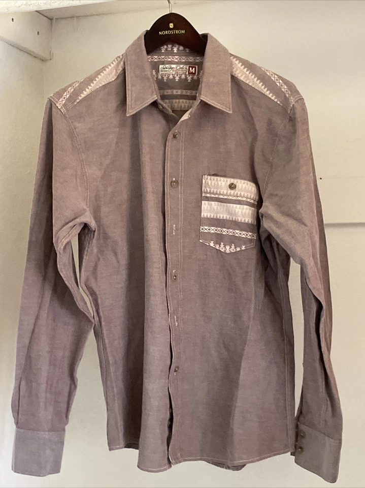 SOVERIGN CODE MAGENTA COLLARD LONG SLEEVE BUTTON UP MENS MEDIUM - Image 1 of 1