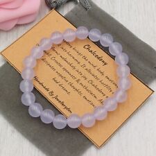 CHALCEDONY Bracelet Stretch Handmade +Gift Bag & Card Crystal Gemstone 6/8mm