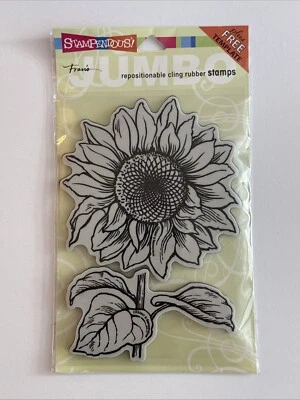 Stampendous Jumbo Cling Rubber SUNFLOWER Stamp CRS5047 NIP - Image 1 of 4