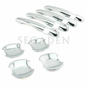 Cubierta de manija de puerta cromada + cuenco apto para HYUNDAI Tucson 2004-2010 2 orificios de cerradura - Imagen 1 de 3