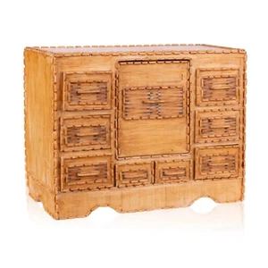 Vintage Match stick tramp prison art jewelry box with 8 drawers and 1 stash box - Picture 1 of 8
