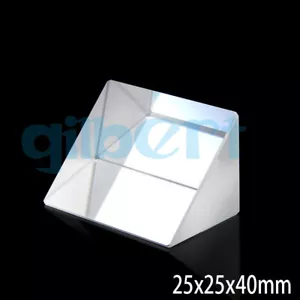 25x25x40mm Prismi Vetro Ottico Triangolari Losceles Angolo Retto K9 Prismi Lente - Foto 1 di 6