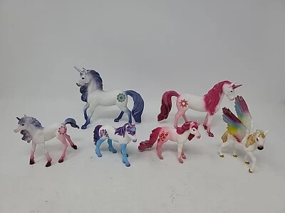 Lot Of 6 Schleich Figures Unicorn Horses Multi Color Read Description  - Image 1 of 4