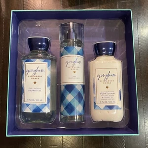 NEU! BATH & BODY WORKS ""Gingham"" Geschenkset in voller Größe: Duschgel; Lotion; Nebel. - Bild 1 von 6