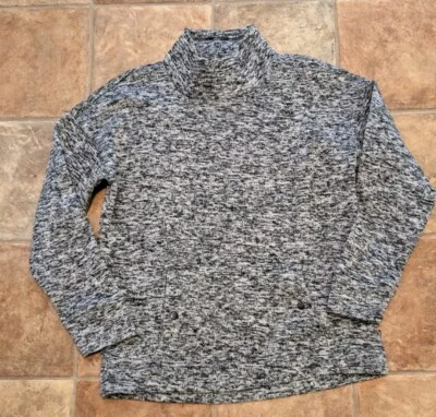 Women Med RBX Sweatshirt Gray Black Mock Neck Long Sleeve Snap Pocket  - Image 1 of 4