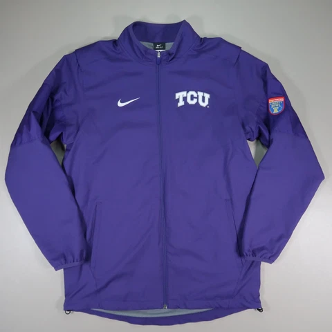 TCU Jacket Medium Purple Nike Dri Fit Full Zip Liberty Bowl Horned Frogs Cover