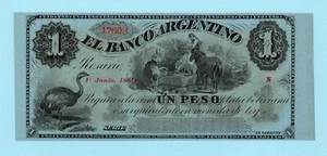 ARGENTINA Rosario 1 Peso 1.06.1867 S1518r UNC - Imagen 1 de 2