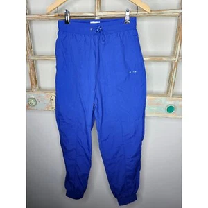 Wilo Cobalt Blue Nylon Track Pants elastic bottoms & waist W/ cinch Size Small - Picture 1 of 7