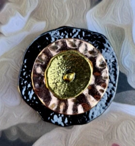 Metal Magnetic Brooch, Black, Copper, Gold. Pin free scarf, clothing brooch - Picture 1 of 6