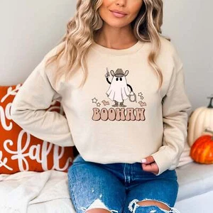 Retro Western Halloween Sweatshirt, BooHaw, Halloween Rundhals - Bild 1 von 18