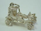 COLLECTORS REAL SILVER CHARM - OLD STYLE OPEN CAR MOVING WHEELS