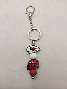 Portachiavi con perline focali in silicone Kansas City Chiefs. Elmetto calcio e capi... - Foto 1 di 3