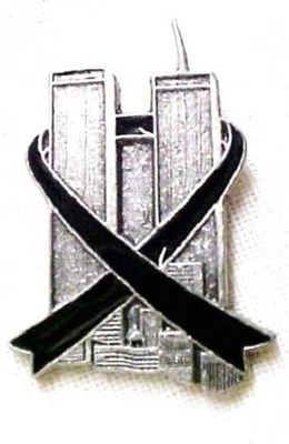 Prendedor de peltre cinta negra héroe torres gemelas de Nueva York memoria 9-11-01 bombero EMS policía   Foto 1 de 4