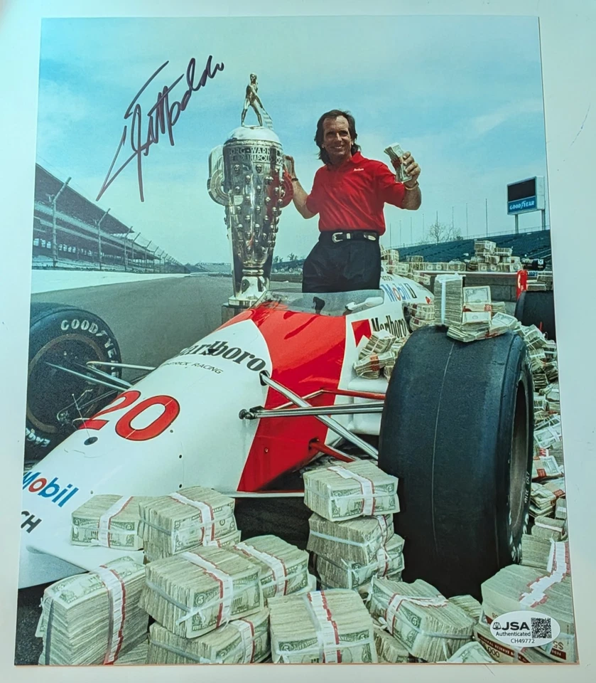 Foto autografiada 8x10 firmada por Emerson Fittipaldi certificado de autenticidad JSA 1989 ganador de Indy 500 Foto 1 de 1