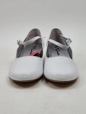 Nina Seeley Girl’s Size 3.5M White Smooth Dress Shoe - Image 1 of 4