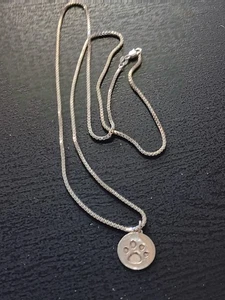 Sterling Silber Box Kette & Bärentatze Anhänger - Bild 1 von 4