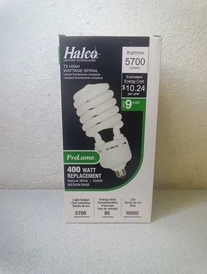 Halco T5 High Wattage Spiral Bulb, Model 45610 400W Natural White 5000K - Image 1 of 4