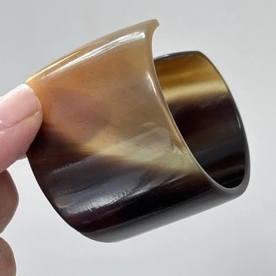 Vintage Translucent Faux Tortoise Shell Cuff Bracelet Bangle 1.75” - Image 1 of 4