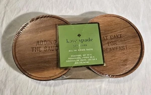 Kate Spade Wood Coasters Melrose Avenue Set of 4 - Picture 1 of 11